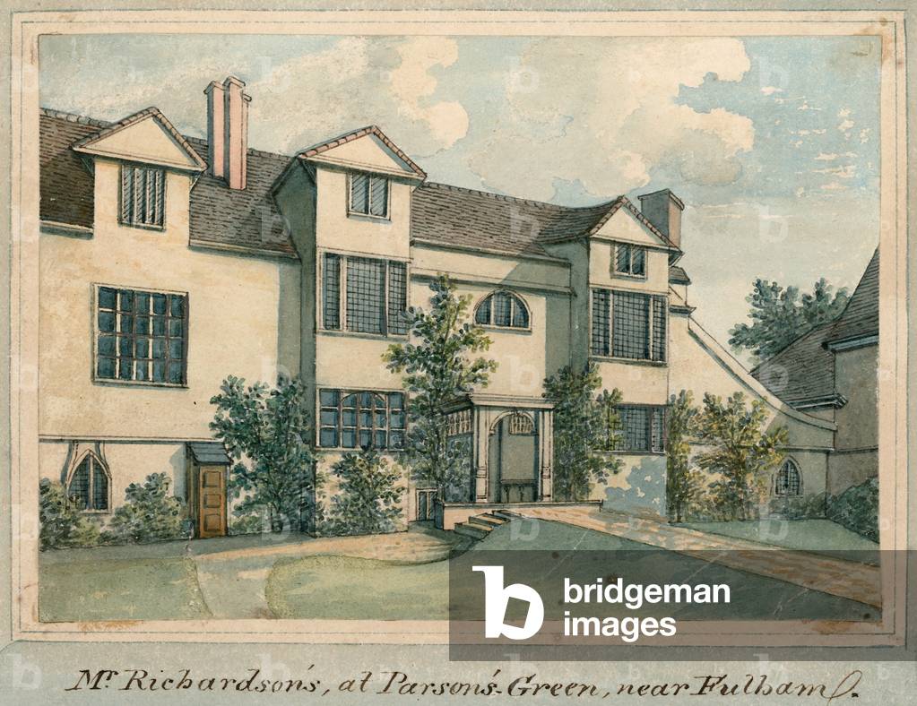 The home of Samuel Richardson at Parson's Green, near Fulham, London (w/c on paper)