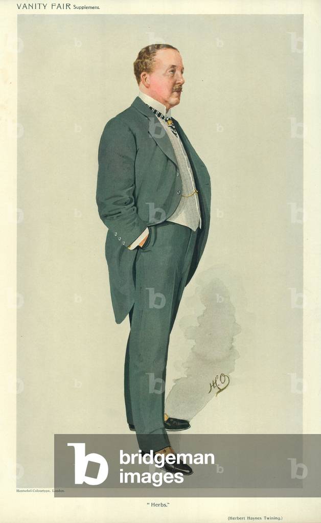 Mr Herbert Hayes Twining, Herbs, 17 February 1910, Vanity Fair cartoon (colour litho)