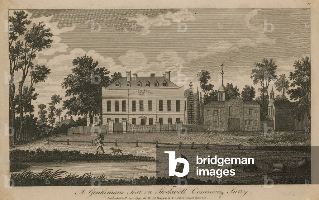 A gentleman's seat on Stockwell Common, Surrey (engraving)