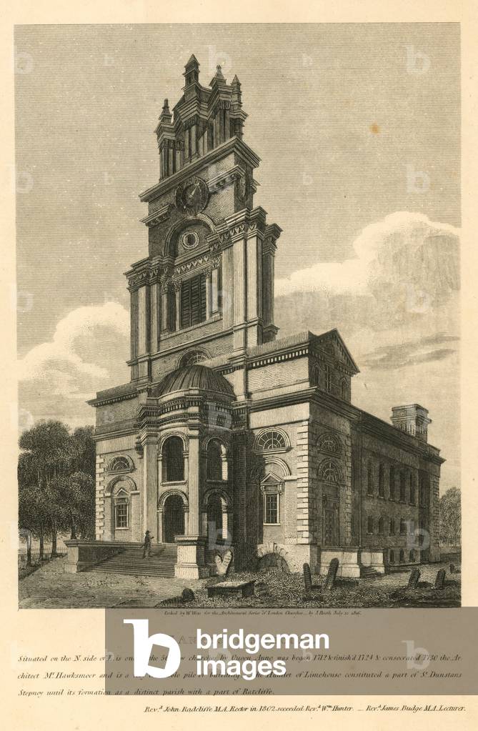St Anne's Church, Limehouse, London (engraving)