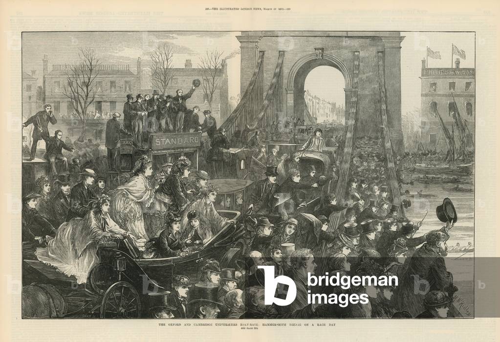 The Oxford and Cambridge Universities' boat race (engraving)