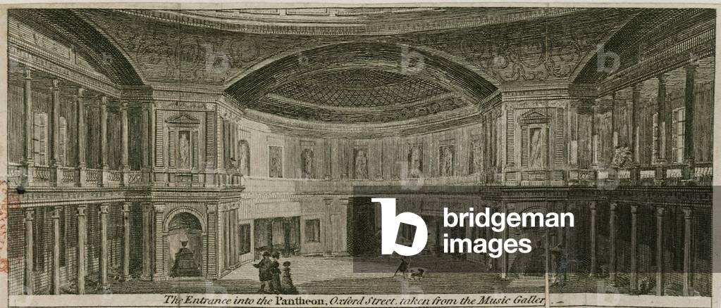 The entrance into the Pantheon, Oxford Street, London, taken from the music gallery (engraving)