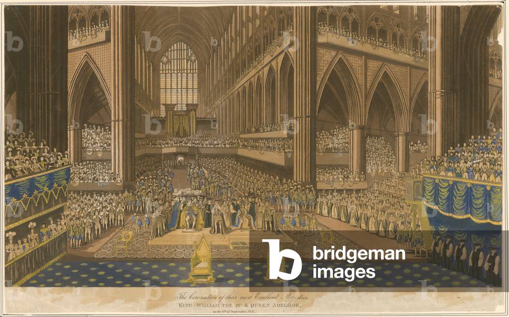 Coronation of King William IV and Queen Adelaide on 8 September 1831 (coloured engraving)