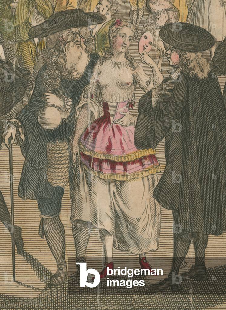 Ranelagh Gardens.  Masquerade for the Venetian Ambassador, 1749 (coloured engraving)