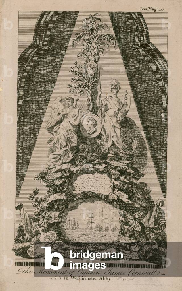 The monument of Captain James Cornwall (engraving)