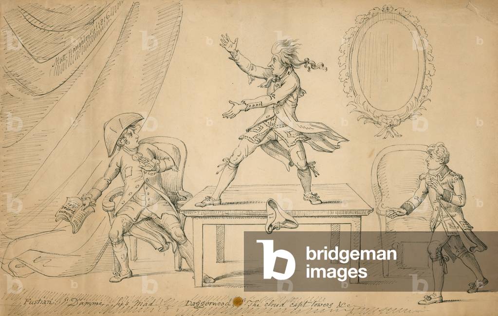 Scene from Sylvester Daggerwood by George Coleman the younger (engraving)
