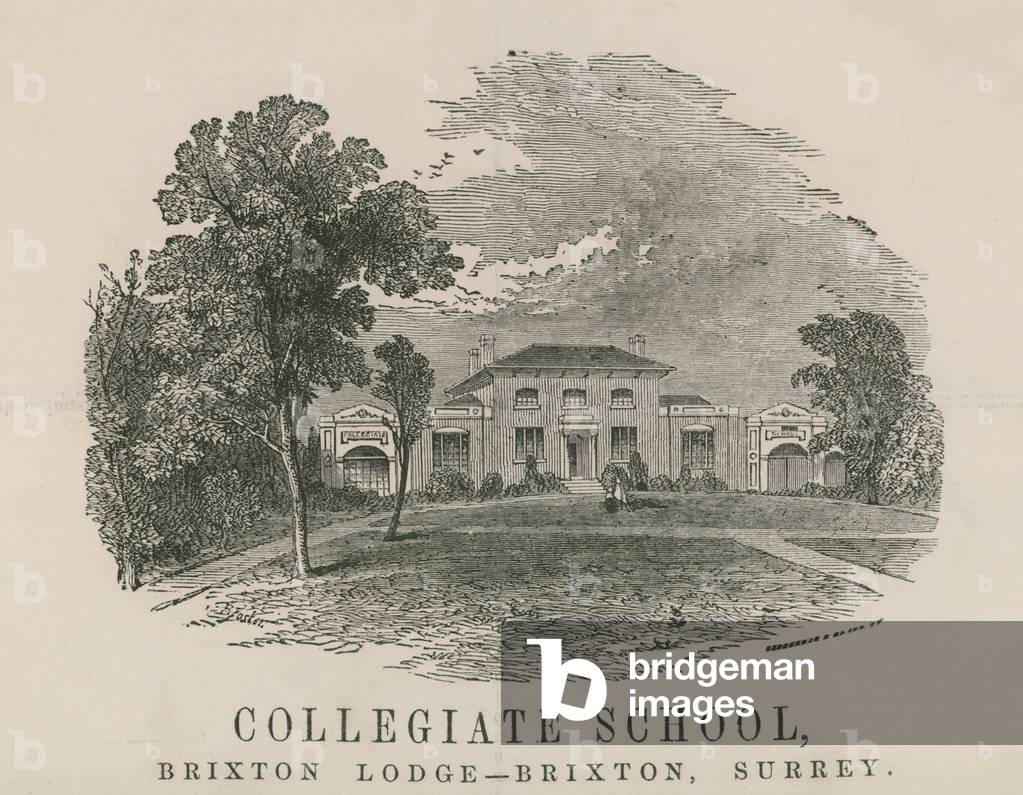 Collegiate School, Brixton Lodge, Brixton, Surrey (engraving)