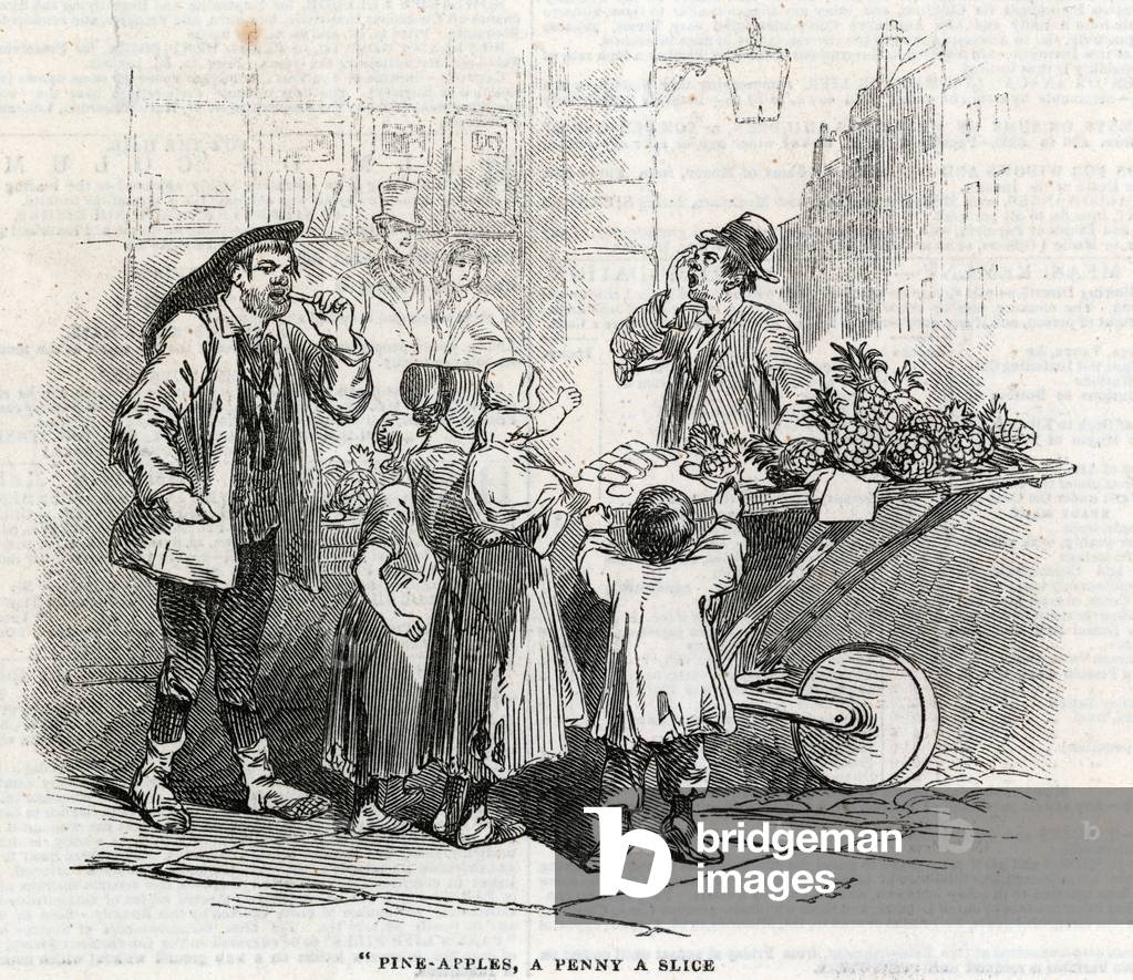 Pine-apples, a penny a slice (engraving)
