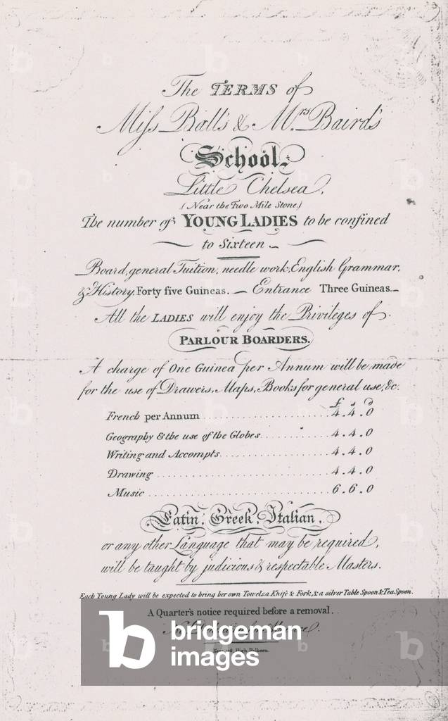 Mrs Balls' and Mrs Baird's School (engraving)