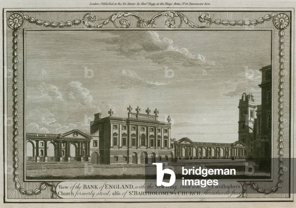 Bank of England, West Wing added by Sir Robert Taylor, 1783 (engraving)