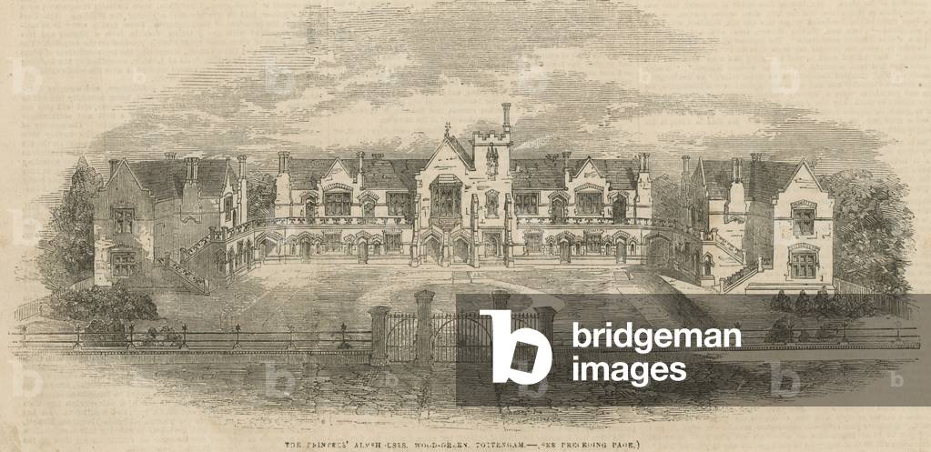 The Printers' Almshouses in Wood Green (engraving)