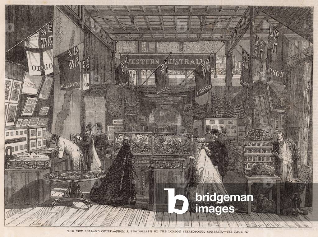 The International Exhibition; The New Zealand Court (engraving)