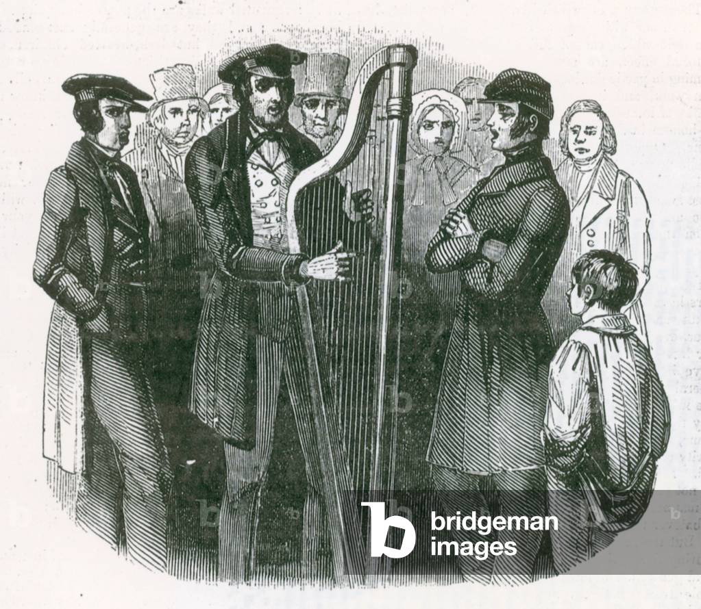 Street musicians (engraving)