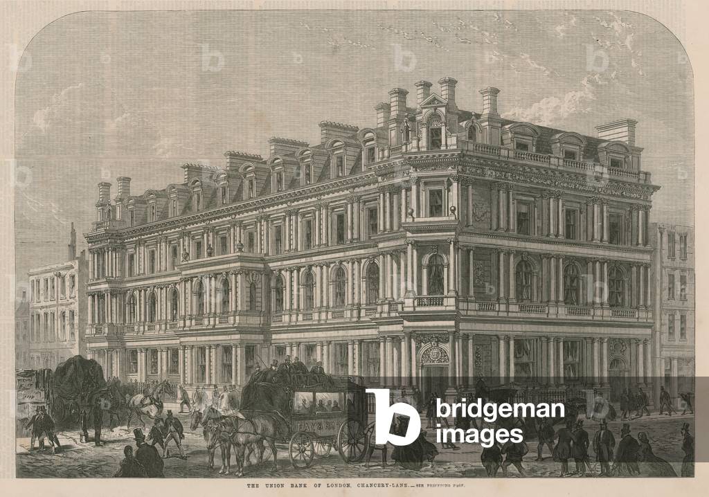 The Union Bank of London on Chancery Lane (engraving)
