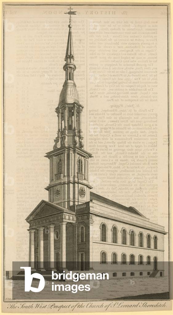 Church of St Leonard, Shoreditch (engraving)