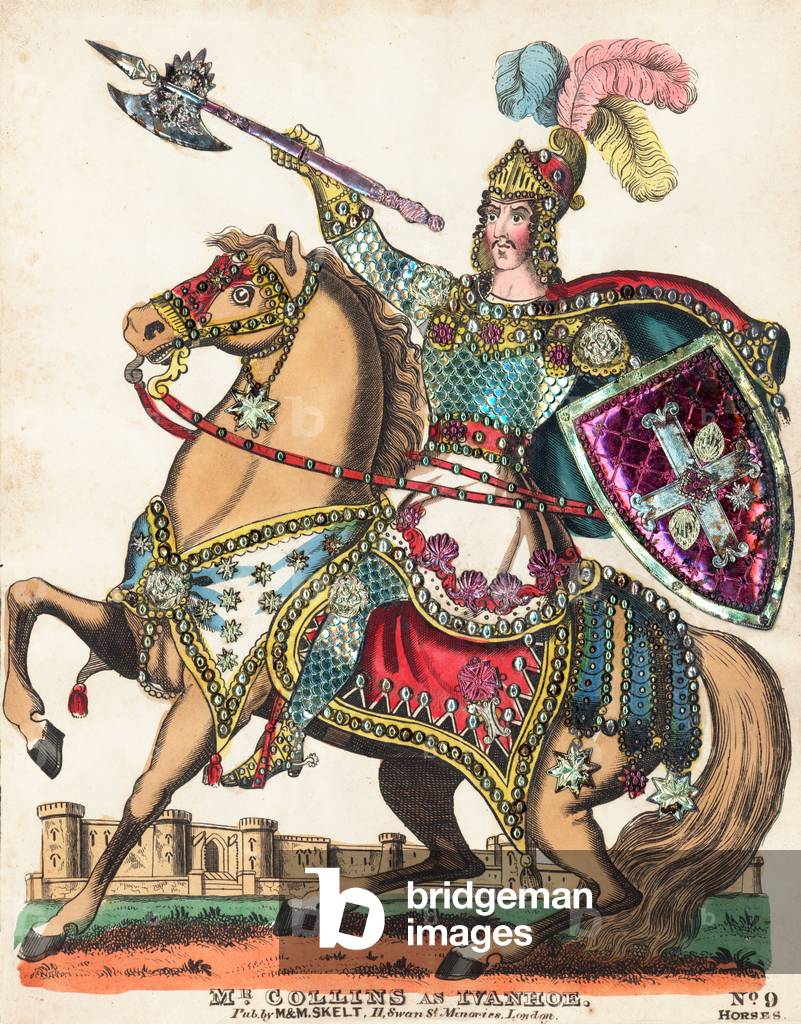 Mr Collins as Ivanhoe (coloured engraving)