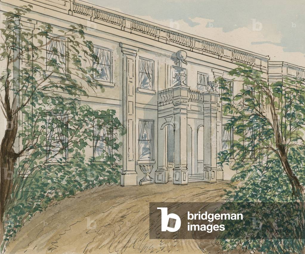 View of the house at no.2 Palace Green, Kensington, in which Thackery died (w/c on paper)