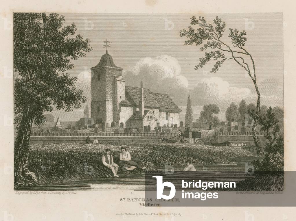 St Pancras Church, London, Middlesex (engraving)