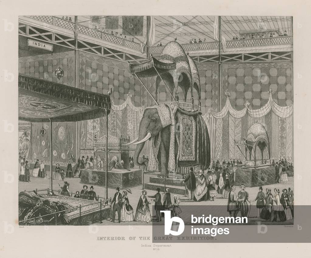 Interior of the Great Exhibition, 1851, Indian Department (engraving)