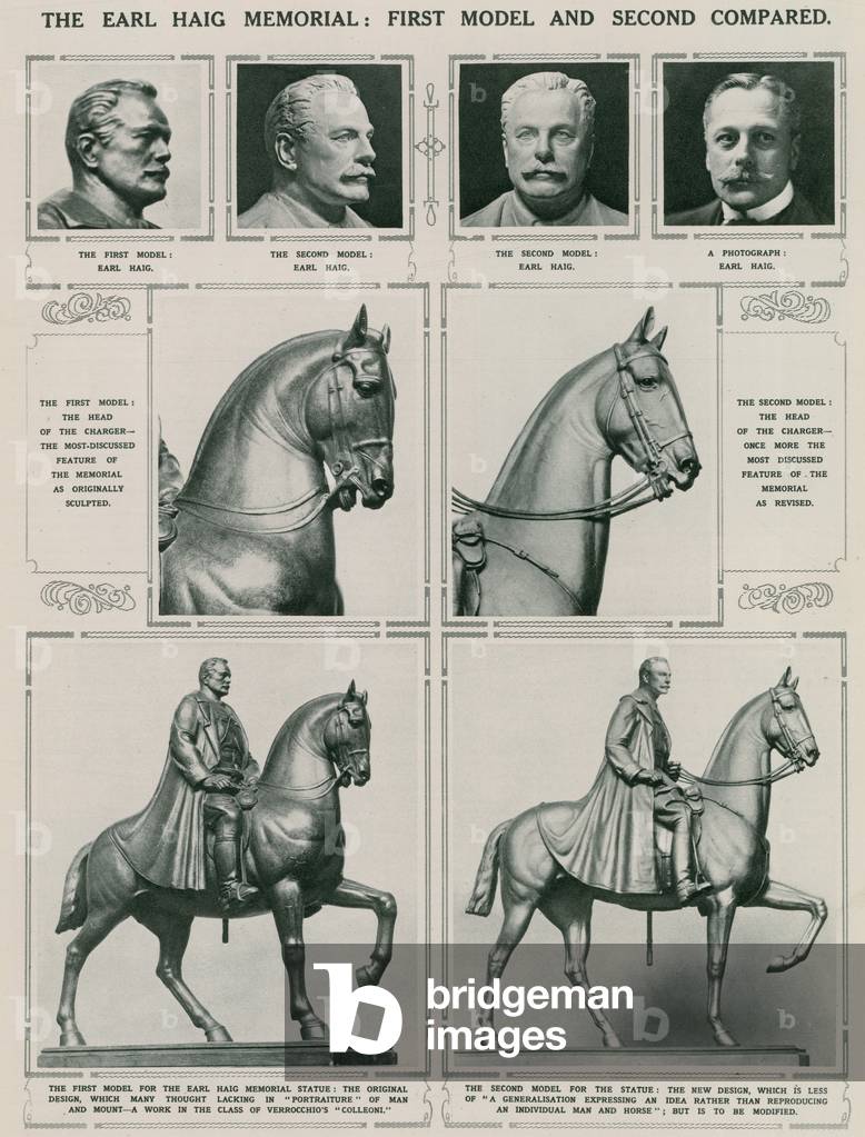 The Earl Haig Memorial: First Model and Second Compared (engraving)