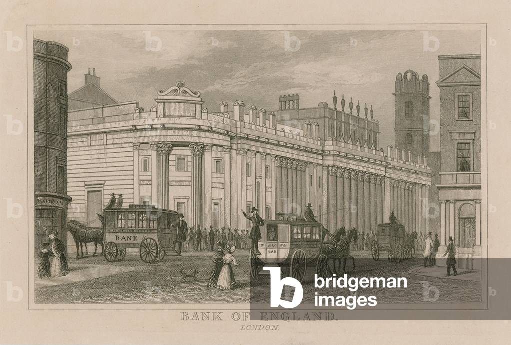 Bank of England, Sir John Soane's South Front, 1823 (engraving)