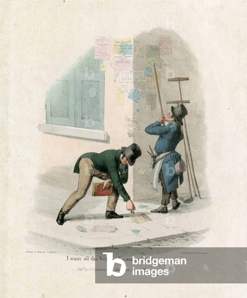 I want all the scraps I can collect (coloured engraving)