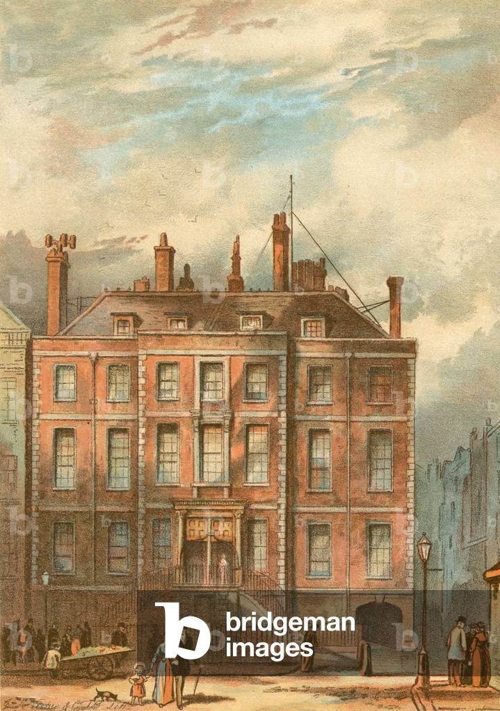 Lincoln's Inn Fields, London (coloured engraving)