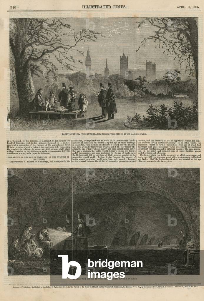 Taking the census in London (engraving)