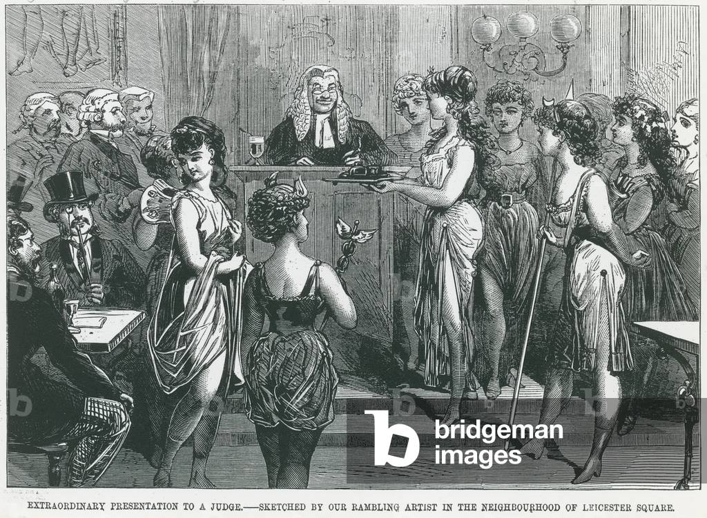 Extraordinary presentation to a judge (engraving)