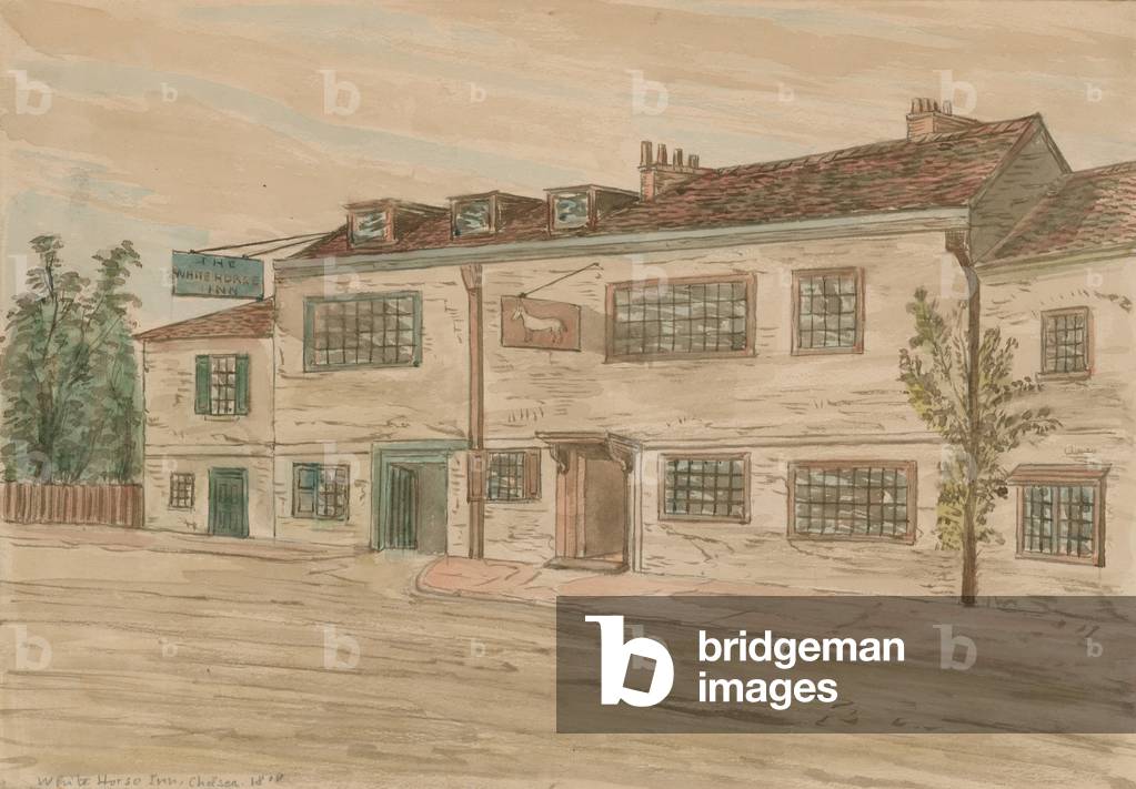 The White Horse Inn public house in Chelsea (w/c on paper)
