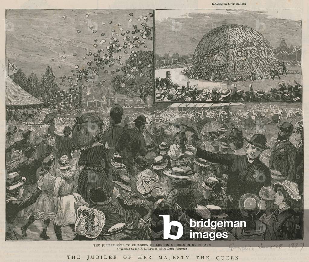 The Jubilee Fete to the children of London schools in Hyde Park (engraving)