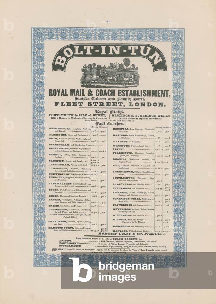 Bolt-in-Tun Royal Mail & Coach Establishment (engraving)