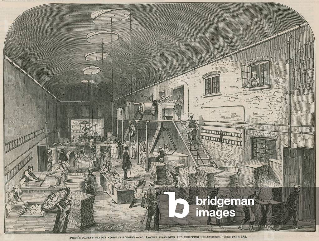Price's Patent Candle Company's works; The spreading and stripping department (engraving)
