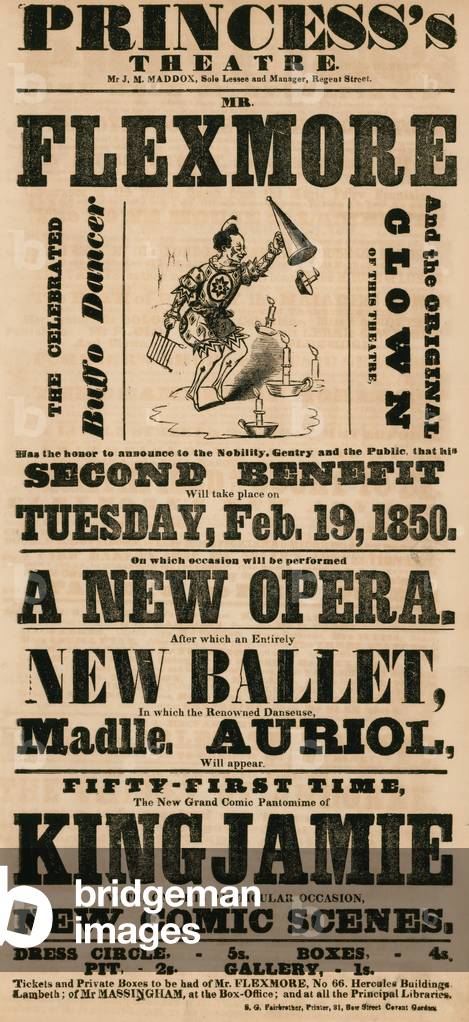 Advert for Princess's Theatre, London (engraving)