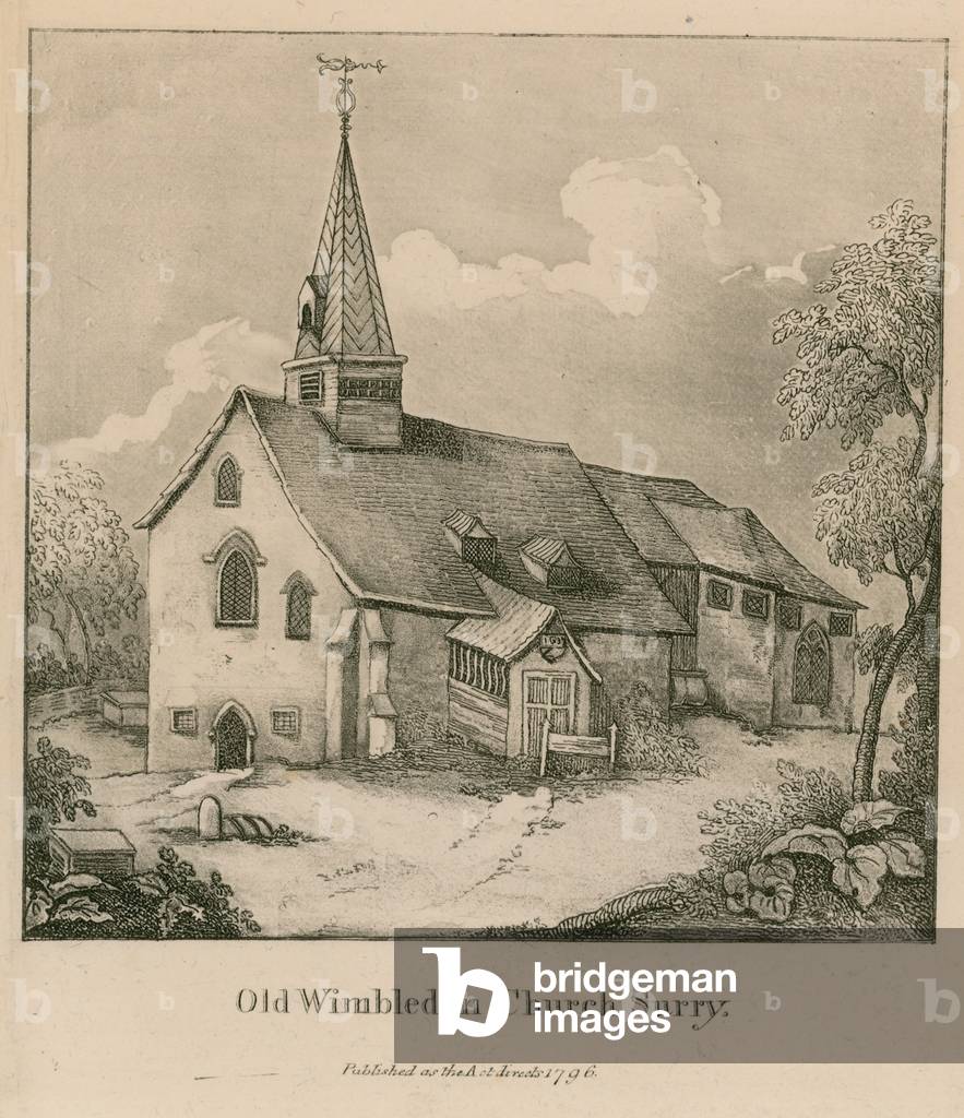 Old Wimbledon Church in Surrey (engraving)