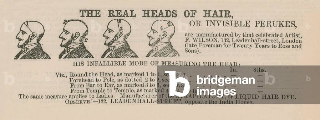 Advert for Wigs (engraving)