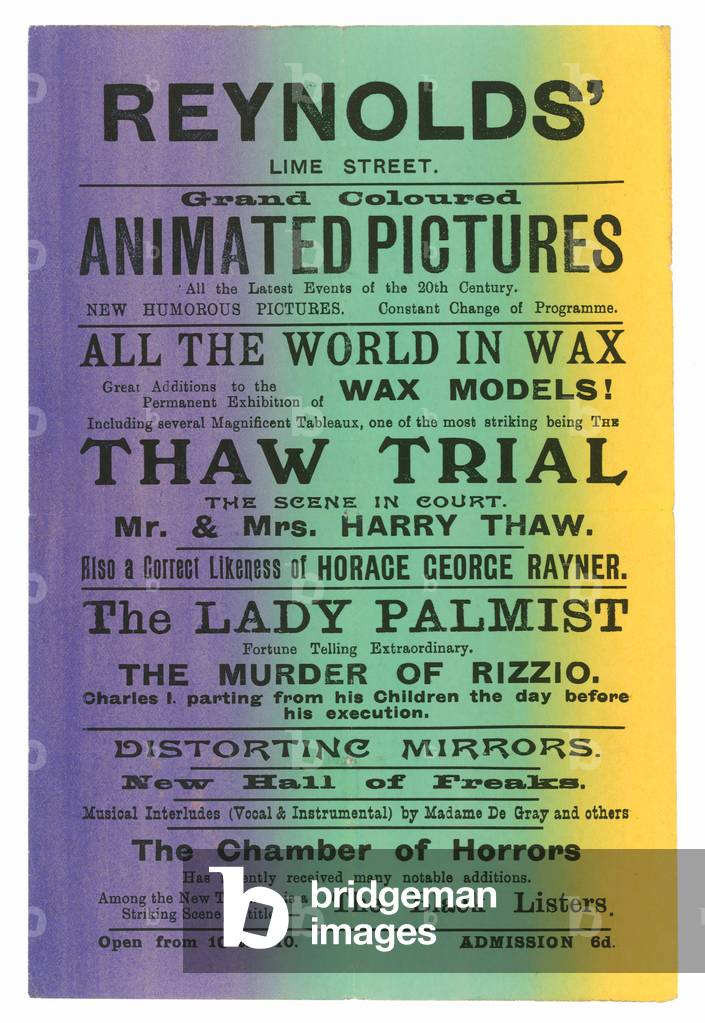 Flyer for Reynolds' Lime Street, London (engraving)