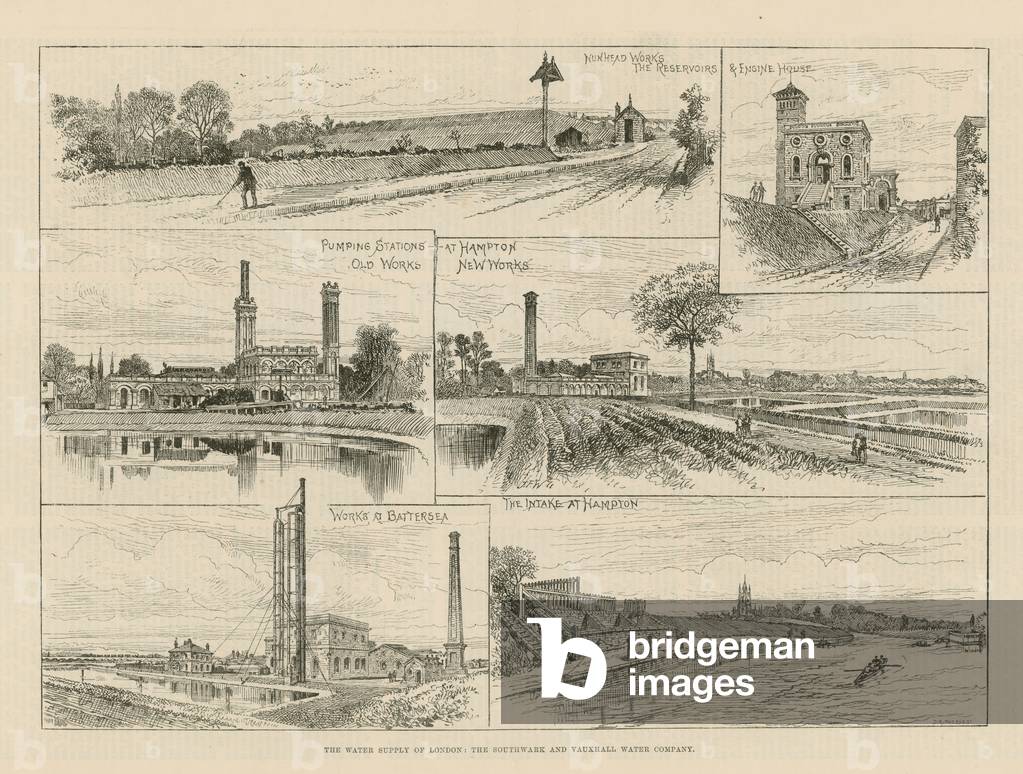 The water supply of London (engraving)