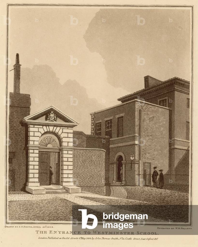 The entrance to Westminster School (engraving)