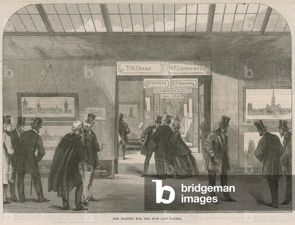 Designs for the new Law Courts (engraving)