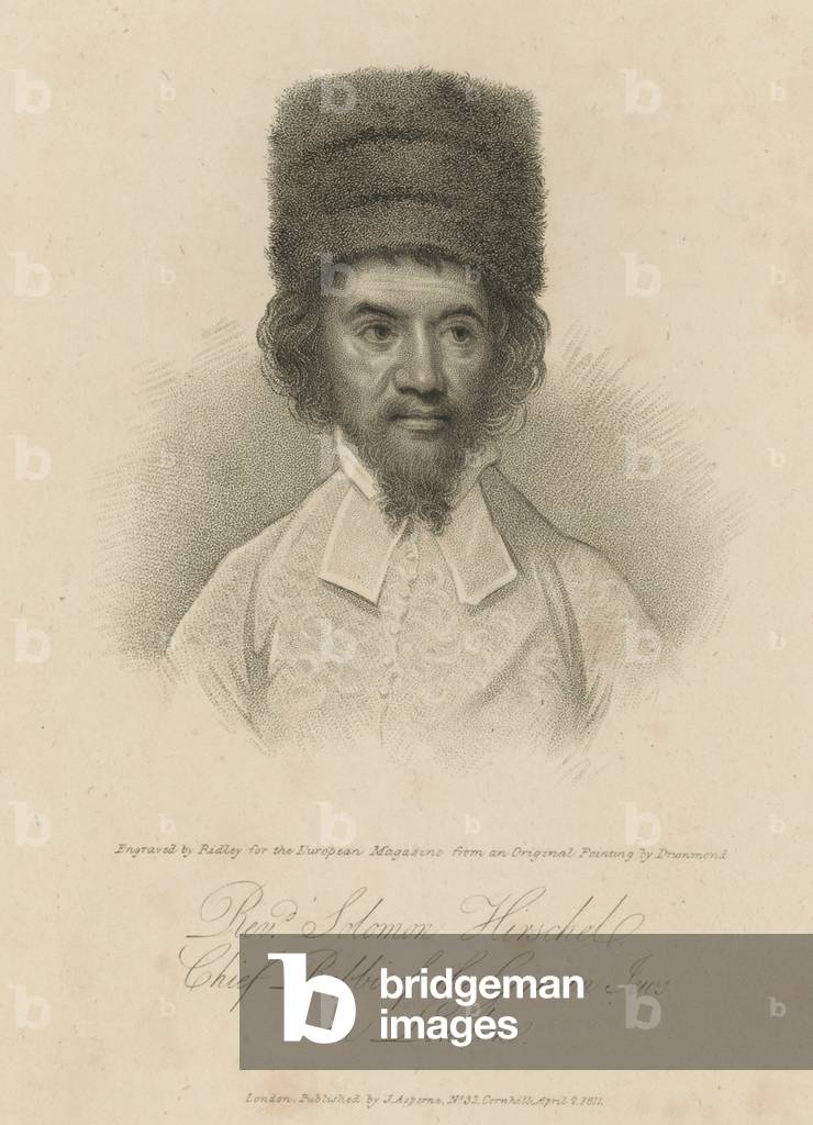 The Reverend Solomon Hirschel, Chief Rabbi of the German Inns in London (engraving)