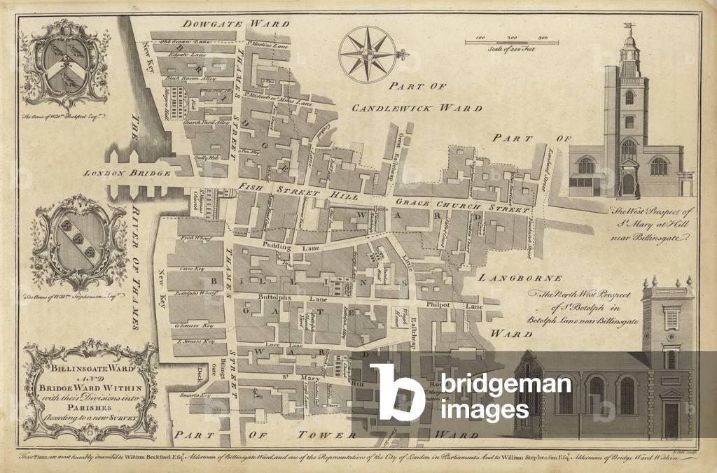 Map of Billingsgate Ward and Bridge Ward Within, London (engraving)