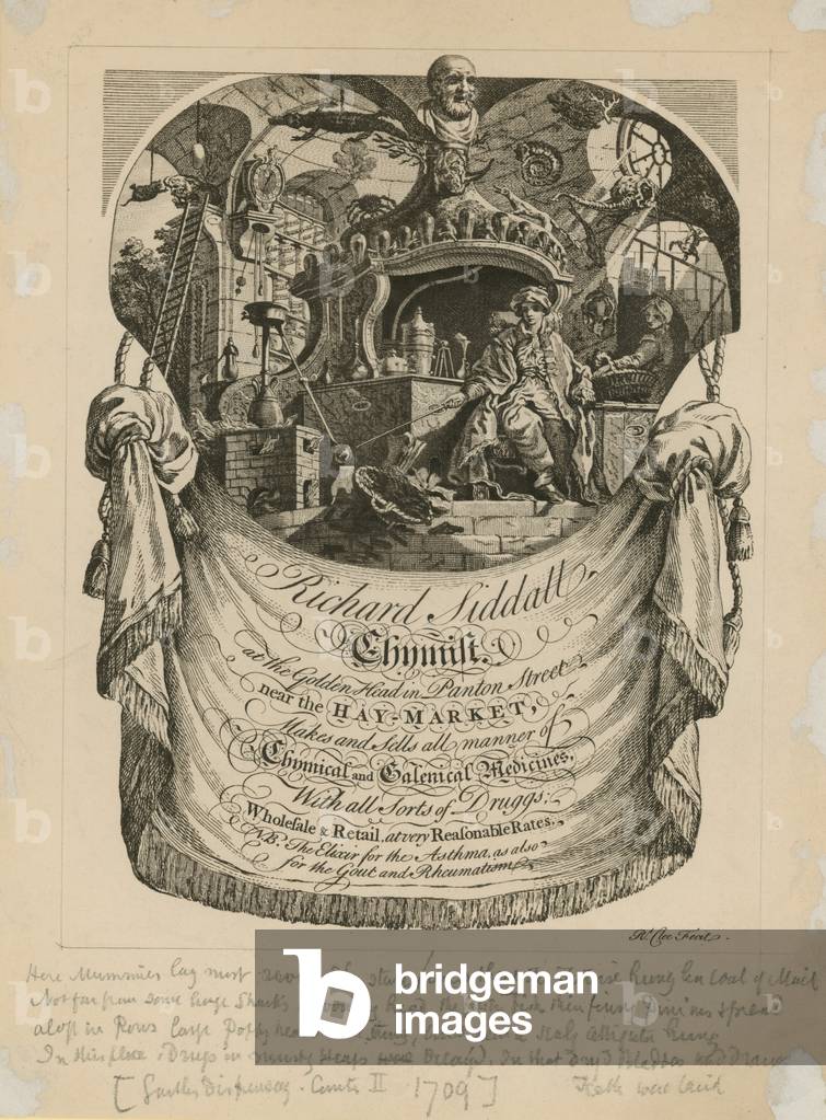 Advertisement for Richard Siddall (engraving)