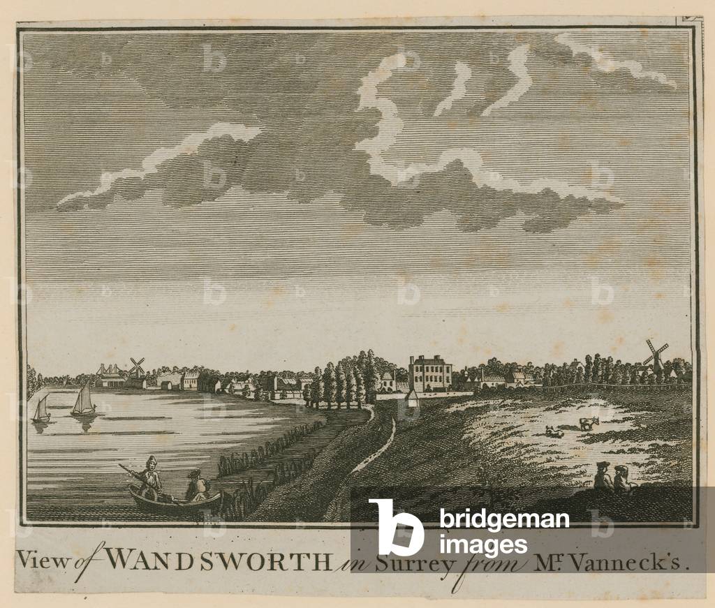 View of Wandsworth in Surrey from Mr Vanneck's (engraving)