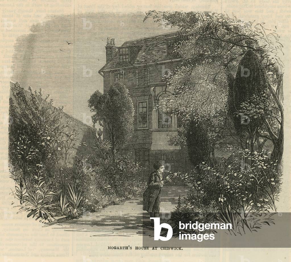 Garden at the house of William Hogarth (engraving)