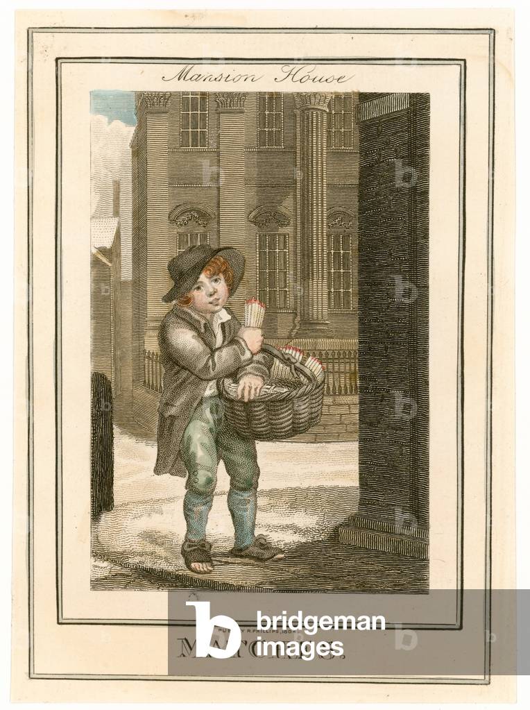 Mansion House.  Matches (coloured engraving)