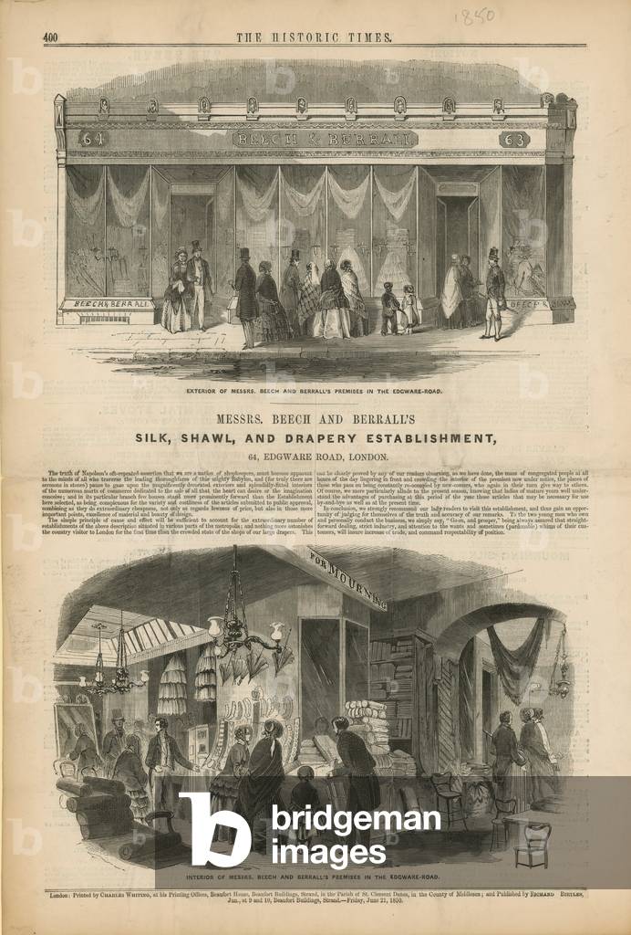 Messrs Breech and Berrall's Silk, Shawl, and Drapery Establishment (engraving)