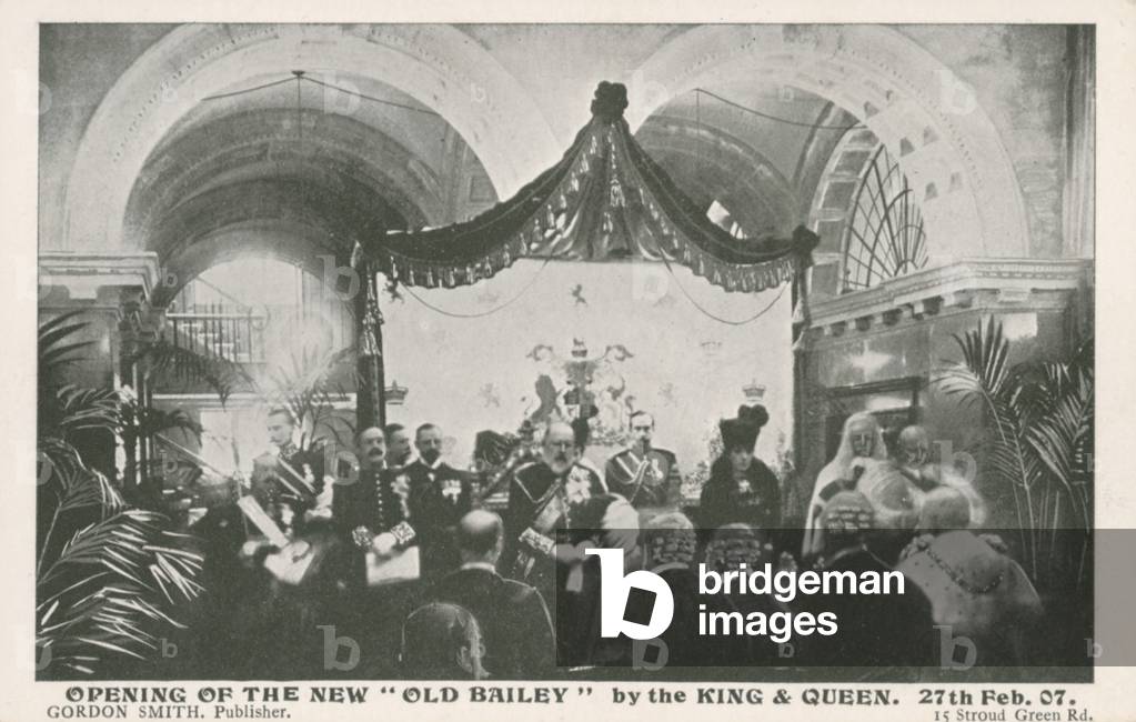 Opening of the Old Bailey by the King and Queen, 27 February 1907 (photo)