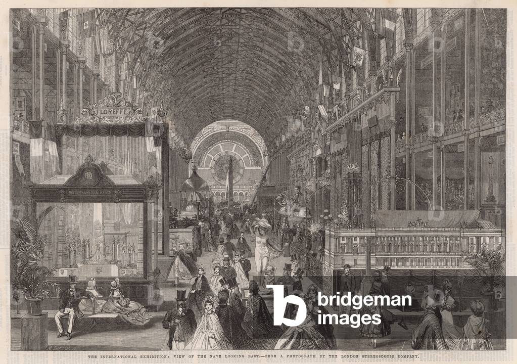 The International Exhibition; View of the Nave looking east (engraving)