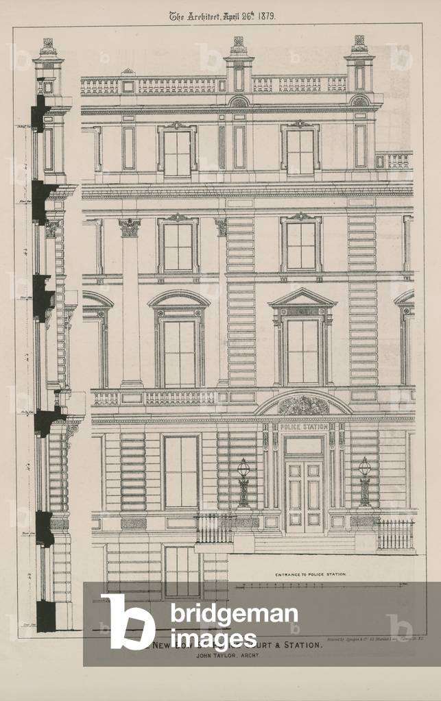 Bow Street Police Court and station (engraving)